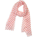 Echarpe en soie 43x140, mousseline de soie Pois – Orange