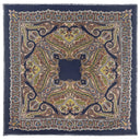 Carré en laine et soie 120 Cachemire Paisley – Marine