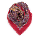 Carré en laine et soie 120 Cachemire Paisley – Rouge
