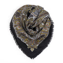 Carré en laine et soie 120 Cachemire Paisley – Noir