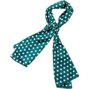 Echarpe en soie 33x140, Gros Pois – Vert Blanc