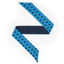Bandeau de soie 6x86, Gros Pois et mini Pois – Bleu