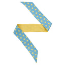 Bandeau de soie 6x86, Gros Pois et mini Pois – Bleu Jaune