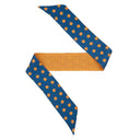 Bandeau de soie 6x86, Gros Pois et mini Pois – Bleu Orange