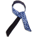 Lien en soie Léopard et mini Pois – Bleu Ciel