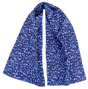 Echarpe en soie 33x140, Léopard – Bleu