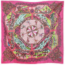 Carré de soie 67, pongé de soie Promenade au Parc – Rose