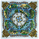 Carré de soie 67, pongé de soie Promenade au Parc – Bleu Ciel