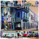 Carré en laine et soie 70 Dolcé Vita de l’Artiste Anne Du Planty – Bleu