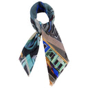 Carré en laine et soie 70 Dolcé Vita de l’Artiste Anne Du Planty – Bleu