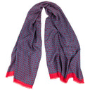 Echarpe en laine et soie 67x180 Ethnique – Rouge