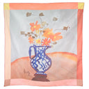 Carré de soie 67, pongé de soie Mon Bouquet, de l’artiste Thuy – Orange
