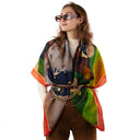 Carré en laine et soie 120 Gauguin La sieste – Orange