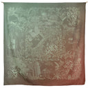 Carré en laine et soie 120 Modern Jouy – Vert