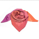 Carré en laine et soie 120 Modern Jouy – Orange Fuchsia