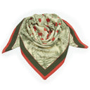 Carré en laine et soie 120 Twist Dots and Jouy – Fougère Orange