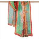 Echarpe en Lin et Coton 51x180 Ecume de l’artiste Thuy – Orange