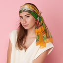 Echarpe en soie 67x180, mousseline de soie Montgolfière, de l’artiste Alain Thomas – Orange