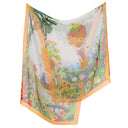 Echarpe en soie 67x180, mousseline de soie Montgolfière, de l’artiste Alain Thomas – Orange