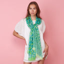 Echarpe en lin et coton 51x180 Nuée – Vert