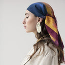 Carré en laine et soie 70, Arbre à 3 branches de l’Artiste Thuy – Rouge