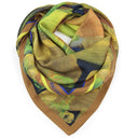 Carré en laine et soie 120 La Forêt de l’Artiste Thuy – Vert