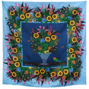 Carré de soie 90, Bouquet aux 3 Soleils de l’artiste Alain Thomas – Bleu