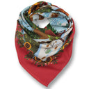 Carré en laine et soie 120 Bouquet d’Hiver de l’Artiste Alain Thomas – Rouge