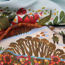 Carré en laine et soie 120 Bouquet d’Hiver de l’Artiste Alain Thomas – Rouge