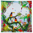 Carré de soie 67, Toucan à la cascade de l’Artiste Alain Thomas – Bleu