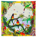 Carré de soie 67, Toucan à la cascade de l’Artiste Alain Thomas – Jaune