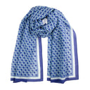 Echarpe en coton et soie 67x180 Berlingots – Bleu