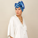 Echarpe en coton et soie 67x180 Berlingots – Bleu