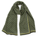 Echarpe en laine et soie 67x180 Dots and squares – Vert