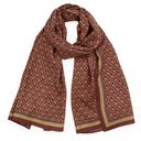 Echarpe en laine et soie 67x180 Dots and squares – Bordeaux
