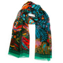 Echarpe en soie 43x140, mousseline de soie Oaxaca – Vert