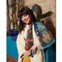 Echarpe en soie 43x140, mousseline de soie Oaxaca – Bleu