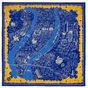 Carré de soie 67, pongé de soie Lyon Presqu’île de l’Artiste Emilie Ettori – Bleu