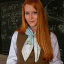 Carré de soie 67, le petit Prince Planètes – Bleu Ciel