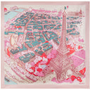 Carré de soie 67, Eiffel Paris de l’Artiste Emilie Ettori – Rose