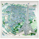 Carré de soie 67, Eiffel Paris de l’Artiste Emilie Ettori – Vert