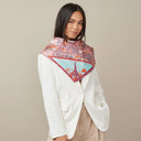 Carré de soie 90, Plan de Paris de l’artiste Emilie Ettori – Rose