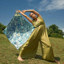 Carré de soie 90, Plan de Paris de l’artiste Emilie Ettori – Bleu