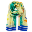 Echarpe en coton et soie 67x180 l’Envolée de l’artiste Roxane Campoy – Beige