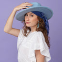 Carré en coton et soie 67 Bandana – Bleu