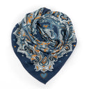 Carré en laine et soie 120 Cachemire – Bleu