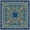 Carré en laine et soie 120 Cachemire – Bleu