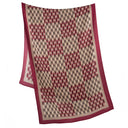 Echarpe en laine et soie 67x180 Damier - Bordeaux