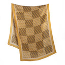 Echarpe en laine et soie 67x180 Damier - Moutarde