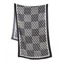 Echarpe en laine et soie 67x180 Damier - Gris
